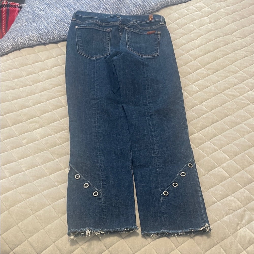 7 for all man kind Blue Women's Jeans with Eyelet rivet Detail - Picture 4 of 8